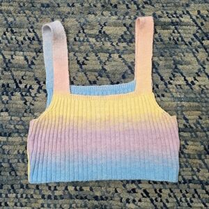 Pastel Rainbow Knit Crop Top